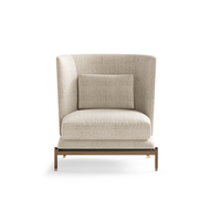 Chaise de canapé simple design italien salon de luxe moderne et léger avec dossier en tissu pour chambre à coucher