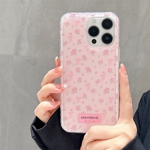เคสโทรศัพท์สำหรับ iPhone 16 Pro Max ลายโบว์และลายดอกไม้เล็กๆ ป้องกันการกระแทก - Product Image 5