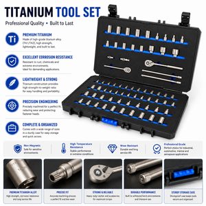 Grade 5 Titanium Socket <b>Set</b> Ratchet Wrench Kit Corrosion Resistant OEM Industrial <b>Hand</b> <b>Tools</b> - Product Image 6