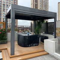 Pergola bioclimatique motorisée ANCSEM en aluminium, imperméable, à lames orientables, pour jardin, patio, gazebo, maison d'été