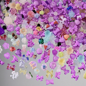 600 Piezas/Bolsa de Adornos de Resina 3D en Forma de Lazo y Flor, Color Rosa Aurora, Surtidos, para Decoración de <span class=keywords><strong>Uñas</strong></span> Acrílicas - Product Image 2
