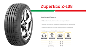 Neumático de Turismo <span class=keywords><strong>ZuperEco</strong></span> Z-108 195/65R15 de Alta Comodidad para Carreteras Pavimentadas en Todas las Estaciones, Conducción Suave y Silenciosa - Product Image 3