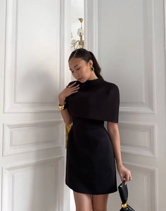 Zevity 2026 Primavera Abito da Donna <span class=keywords><strong>Chic</strong></span> Stile Sciarpa Vita Alta Vestibilità Slim Linea ad A <span class=keywords><strong>Abbigliamento</strong></span> da Festa Femminile di Alta Qualità Nero Bianco - Product Image 5