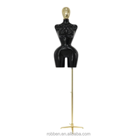 Maniquí de Plástico para Vestidos de Tallas Grandes para Mujeres Africanas con Curvas, con Cintura Delgada, Dorado, en Pose de Pie, para Exhibición de Ropa