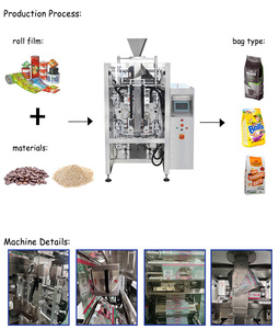 Machine d'emballage de grains de café torréfiés par sac inférieur de bloc de joint de quadruple avec la valve de dégazage à sens unique - Product Image 3