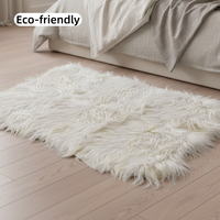 Tapis en fourrure de chèvre véritable à poils longs, blanc naturel, prix de gros, support d'échantillons