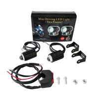 Phare de moto LED étanche IP67 12-80V bicolore blanc ambre, petit projecteur de remplacement en acier