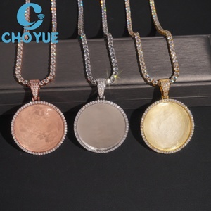Fine Jewelry Hot Sale Hip Hop 925 Sterling <b>Silver</b> Memory Photo Pass Diamond Tester Moissanite Picture Pendant - Product Image 2
