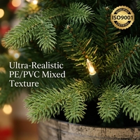 Sapin de Noël Artificiel Premium 150 cm – Gagnant du Test – Pliable pour Intérieur – Comprend un Support en Bois et un Sac de Rangement – Pure Living