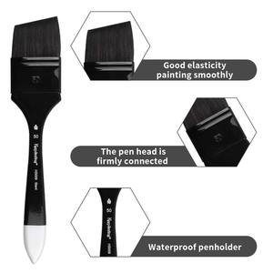 Pinceau pour peinture <span class=keywords><strong>sur</strong></span> toile, <span class=keywords><strong>gouache</strong></span>, acrylique et huile, avec manche en <span class=keywords><strong>bois</strong></span>, poils de rat gris mélangés à des poils de peinture - Product Image 2