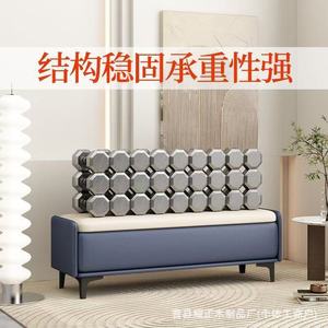Home entryway light luxury shoe changing bench, simple long sofa bench, rectangular <b>bed</b> end bench, bedroom <b>storage</b> bench - Product Image 5