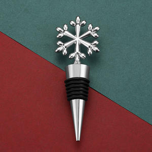 Bouchon de bouteille de vin de Noël créatif, design flocon de neige or argent, logo personnalisé, cadeau en métal élégant pour les occasions festives - Product Image 5