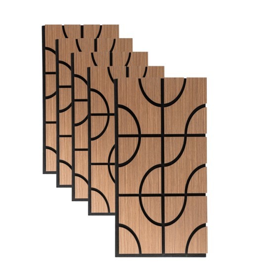 Interior Decor Acoustic Wood Slat Wall Panels with Veneer Finish Polyester Acoustic Panels for Sound Absorption for Apartments
