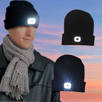 Bonnet LED unisexe avec lampe frontale rechargeable par USB - Lumière d'hiver pour la remise des diplômes et la Saint-Valentin, utilisation en extérieur