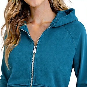 Sudadera Deportiva Beazer para Mujer, Color Sólido, con Cierre, Forrada, Estilo Urbano, Manga Larga, Transpirable, de Algodón Tejido, para Otoño - Product Image 1