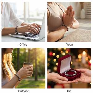 Pulsera de Ágata Natural del Golfo Pérsico con Cuentas de 6, 8 y 10 mm, Joyería de Piedra Bandaada, Cristal Curativo, Personalizable OEM, Unisex - Product Image 5