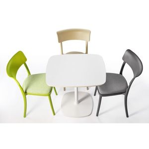 Tavolo da pranzo con Base in ghisa bianca con piano laminato multistrato 75x60cm in stile moderno per Bar e sala da pranzo - Product Image 1