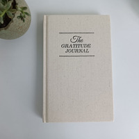 Vente en gros, toile de lin personnalisée, couverture rigide, reliure parfaite, planificateur classique heureux, calendrier de remerciement, de prière, Journal de bien-être