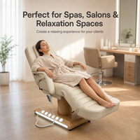Lit de salon de beauté électrique, fauteuil de massage inclinable, lit de spa facial réglable en cuir PU avec télécommande pour esthéticienne