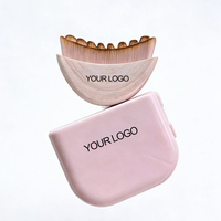 Brosse de drainage lymphatique personnalisée avec logo, outil de massage pour le visage, brosse sèche pour sculpter le menton et la ligne de la mâchoire, manche en plastique s'adaptant à la peau