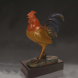 Brass Rooster Figurine Handmade Zodiac Animal Home Decor Office Craft Gift - Product Image 4