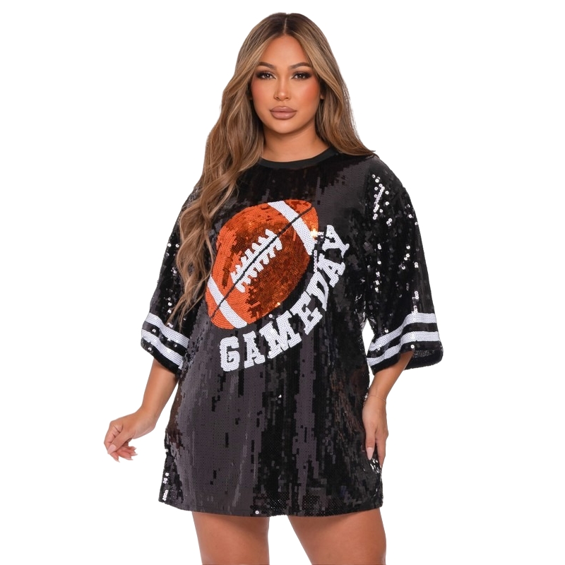 Women Sequin Jersey Shirt Tops Game Day Baseball Paillette Hip Hop Shirt  Dress Oversized Rugby Print Long T-shirt Team Uniform| Alibaba.com