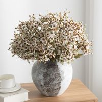 Bunga Sutra Buatan Gaya Pastoral Hydrangea Baby's Breath & Bunga Liar Kecil - untuk Dekorasi Ruang Tamu, Pernikahan, dan Liburan