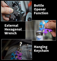 Clé hexagonale multifonctionnelle 18-en-1 en acier inoxydable pour flocon de neige, système métrique, pour réparation de vélo de camping