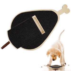 Tapis à gratter pour chiens Petdom, en bois, en forme de jambe de poulet, avec tiroir caché pour friandises - Product Image 1