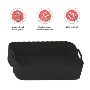 Friteuse à air réutilisable en silicone de qualité alimentaire Marmite carrée pour la cuisson au four Plats de cuisson en papier jetables Panier à four - Product Image 5