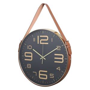 Reloj de Pared Industrial Grande de 20 Pulgadas, Color Negro, con Correa de Cuero, Sistema de Colgado, Números 3D en Relieve, para Decoración de Sala de Estar, 2026 - Product Image 2