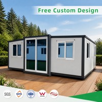Rumah Kontainer Mewah 20ft Modern Doublewing yang Dapat Diperluas, 2 Kamar Tidur, untuk Villa, Perkemahan, Hotel, dan Hunian Darurat