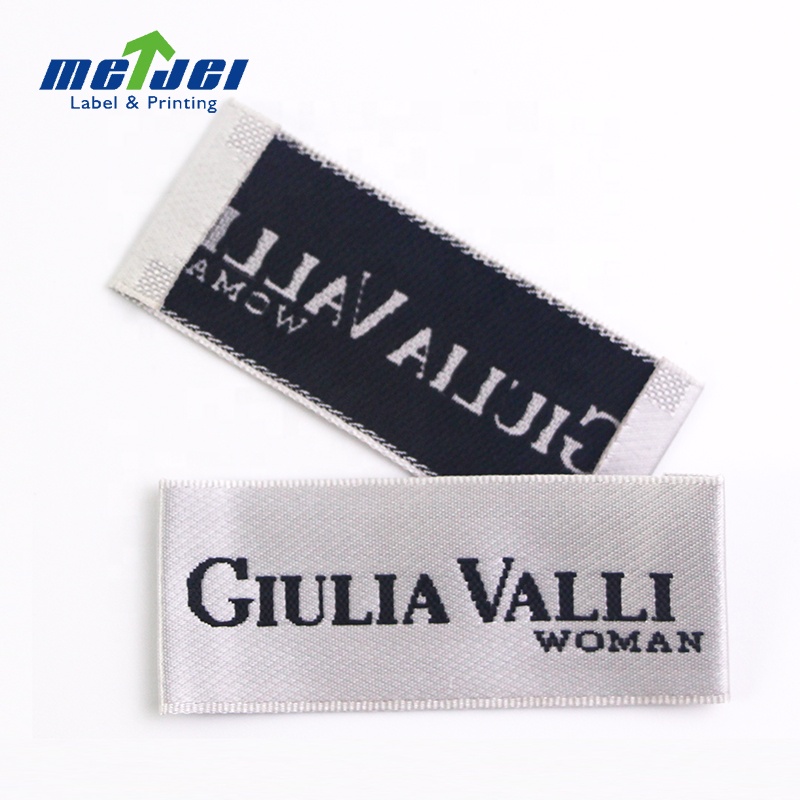 Фабричные тканые этикетки на заказ для одежды, этикетки для шеи и одежды, тканые этикетки с принтом логотипа бренда