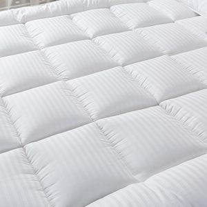Sur-matelas en coton 400TC extra épais, 60x80 pouces, housse de coussin en peluche douce respirante, moelleuse et alternative - Product Image 3