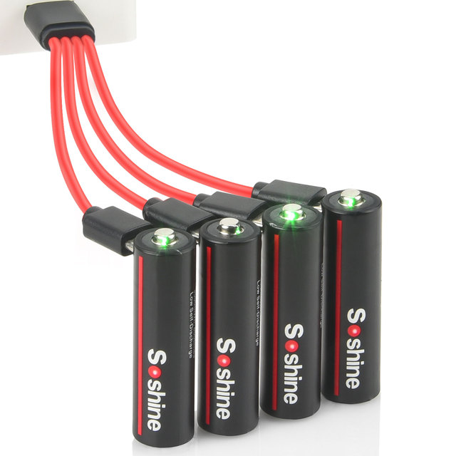 USB AA  1.5v Li-ion Rechargeable Batteries 3500mWh With Cable - 4 Count (Pack of 1)