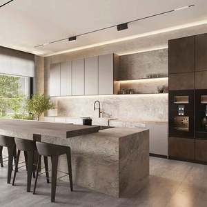 Muebles de Cocina Modernos de Alta Gama, Diseño Personalizado para Villas, Gabinetes de Cocina Modulares Modernos con Lacado Blanco - Product Image 1