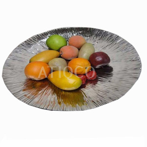 Frutero y Plato Cuadrado de Aluminio Fundido a la Arena de Diseño Moderno, Técnica de Esmaltado Ecológico, Tazón para Fiestas - Product Image 5