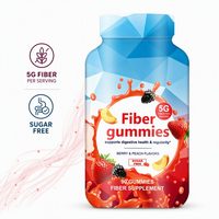 Complément alimentaire de 90 gommes à la fibre, 5 g de fibres par portion, sans sucre, saveur baies et pêche, pour le bien-être digestif