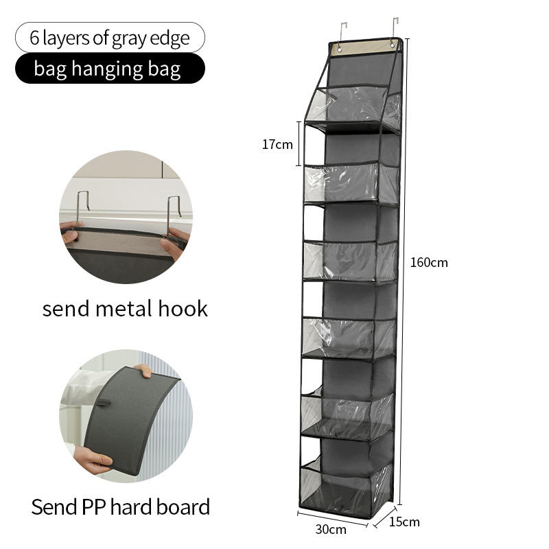 Organisateur suspendu 6 tablettes gris