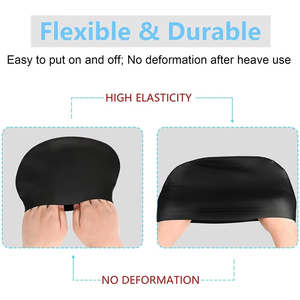Gorro de natación de silicona con logotipo impreso, protección para los oídos, Color puro, impermeable, fabricante al por mayor, gorros de baño para hombres <span class=keywords><strong>y</strong></span> mujeres - Product Image 5
