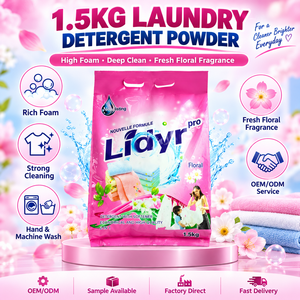 Detergente en polvo para ropa súper limpio de marca OEM de 1,5 <span class=keywords><strong>kg</strong></span>, detergente en polvo para ropa en polvo, hecho en China jabón, detergente Para Ropa - Product Image 1