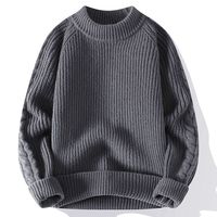 Pull tricoté épais pour homme, nouvelle collection printemps, col rond, anti-plis, style rétro ample et élégant, pour adolescents