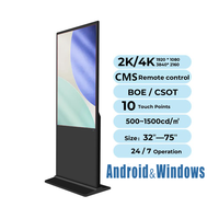 Écran tactile publicitaire 4K personnalisé de 43/49/55 pouces, moniteur LCD interactif sur pied pour intérieur, kiosque numérique pour centre commercial