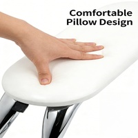 Repose-main professionnel confortable pour manucure, en cuir PU blanc, avec ventouses, pour technicien(ne) d'ongles et usage personnel