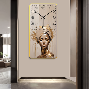 <span class=keywords><strong>Donne</strong></span> africane dipinti decorativi digitali ritratti femminili Art orologi da parete in porcellana <span class=keywords><strong>di</strong></span> cristallo murali tela montaggio telaio - Product Image 1