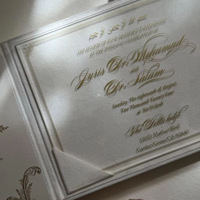 Maßgefertigte Samt-Hochzeitseinladungskarte Dreifach Gefaltet Luxuriöser Kristallweißer Umschlag 5X7 Save-the-Date Großhandelsangebot