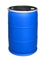Fût en plastique bleu de 200 kg avec anneau métallique, épaissi, à large ouverture, capacité de 200 L, résistant aux acides et aux alcalis, pour le stockage de produits chimiques et d'huiles