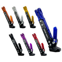 Béquille latérale de moto électrique en alliage d'aluminium, réglable, colorée, usinée CNC