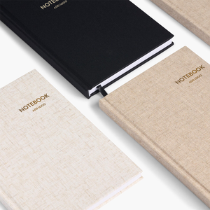 Taccuino personalizzato stampa Beige lino con copertina rigida rilegatura termica A5 il produttore della rivista del <span class=keywords><strong>Notebook</strong></span> Planner con timbratura in oro - Product Image 2
