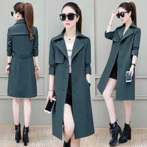 Gabardina de longitud media para mujer, abrigo estilo británico, temperamento, novedad de <span class=keywords><strong>2021</strong></span> - Product Image 5